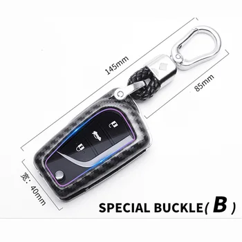 Custodia per chiave auto completa in ABS in fibra di carbonio per Toyota Yaris Auris Corolla Reiz Avensis Verso Aygo Rav4 Scion TC IM 2020 21 - Custodia per chiave auto completa in ABS in fibra di carbonio per Toyota Yaris Auris