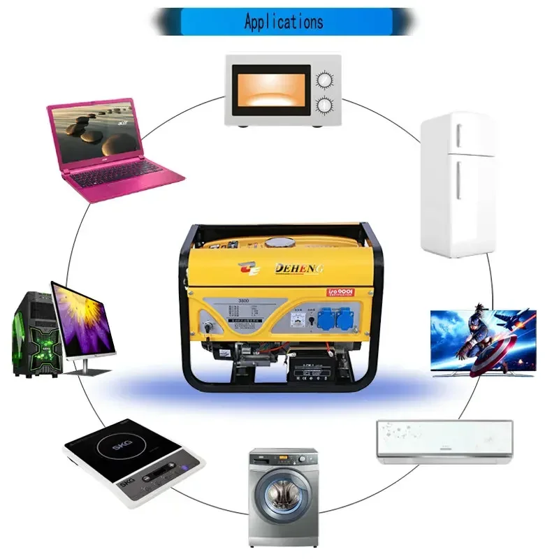 220V 3KW Single-phase Single-cylinder Four-stroke Gasoline Generator Family/outdoor Camping Portable Power Generation Equipment