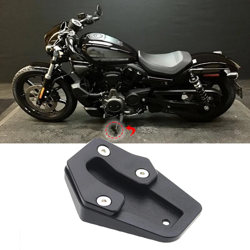 

2023 NEW CNC Kickstand Foot Side Stand Extension Pad Support Plate Enlarge For Harley Nightster 975 RH975 RH 975 2022