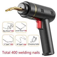 200W Cordless Plastic Welder Gun Plastic Welding Kit 400/1200PCS Hot Stapler USB Rechargeable Bumper Repair Kit for Most Plastic 2