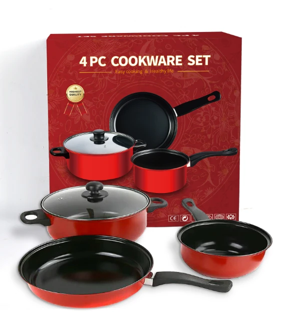 Tramontina PrimaWare 18-Piece Nonstick Cookware Set, Red