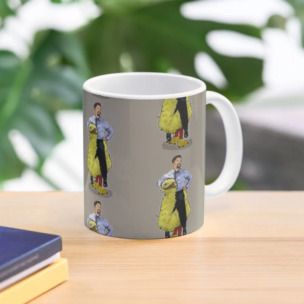 

David Brent (and bird) Coffee Mug Cups For Coffee And Tea Aesthetic Coffee Cups