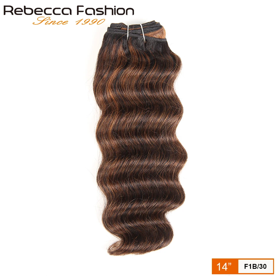 Rebecca Hair 1 Piece Only Brazilian Deep Wave Bundles Natural Color Human Hair Weave Deal 1B 99J Remy Extension