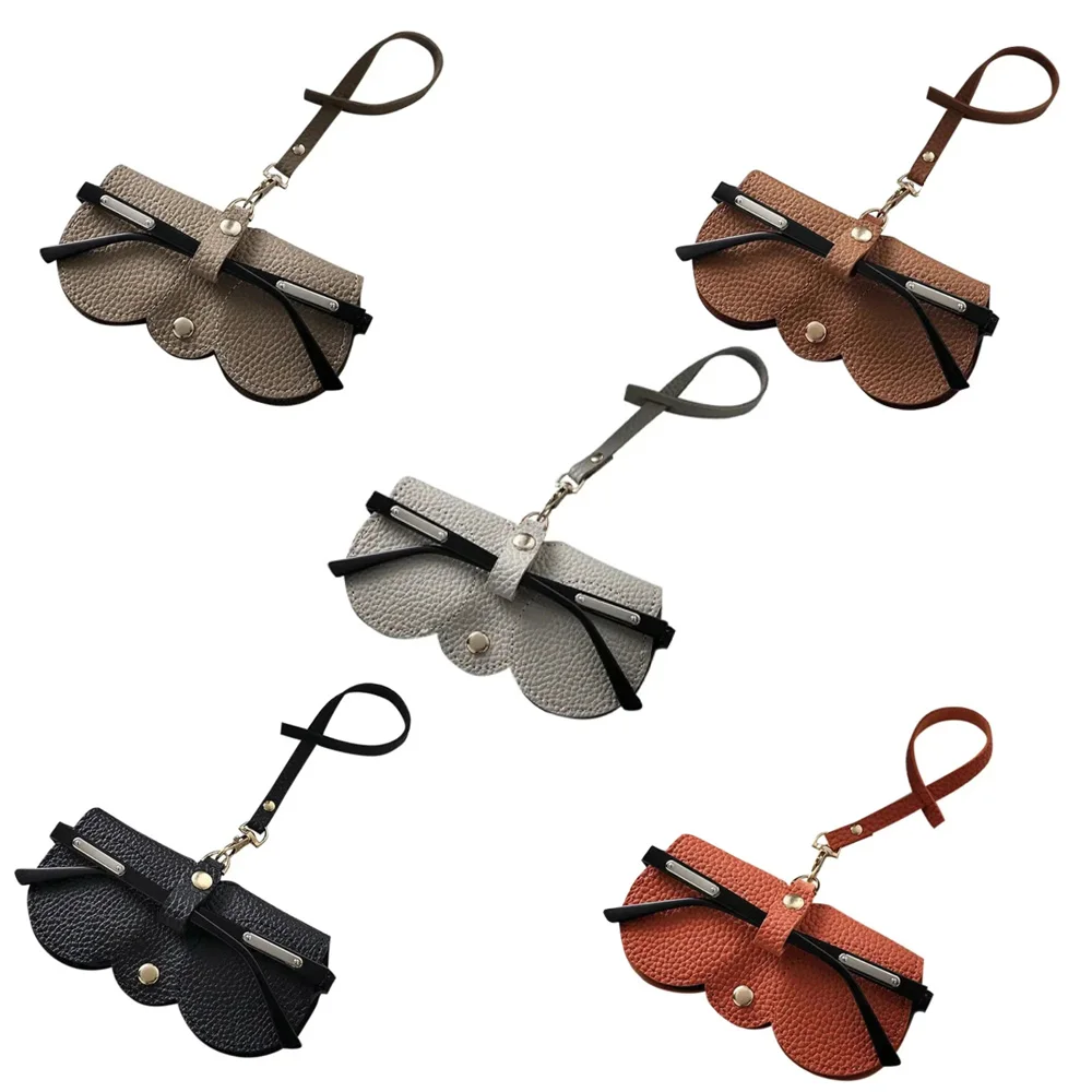 PU Sunglasses Bag Portable Eyeglass Case Sunglasses Protection Cover Cute Eyeglass Clip Simple Bag Pendant 1Pc glasses case,glasses storage bag