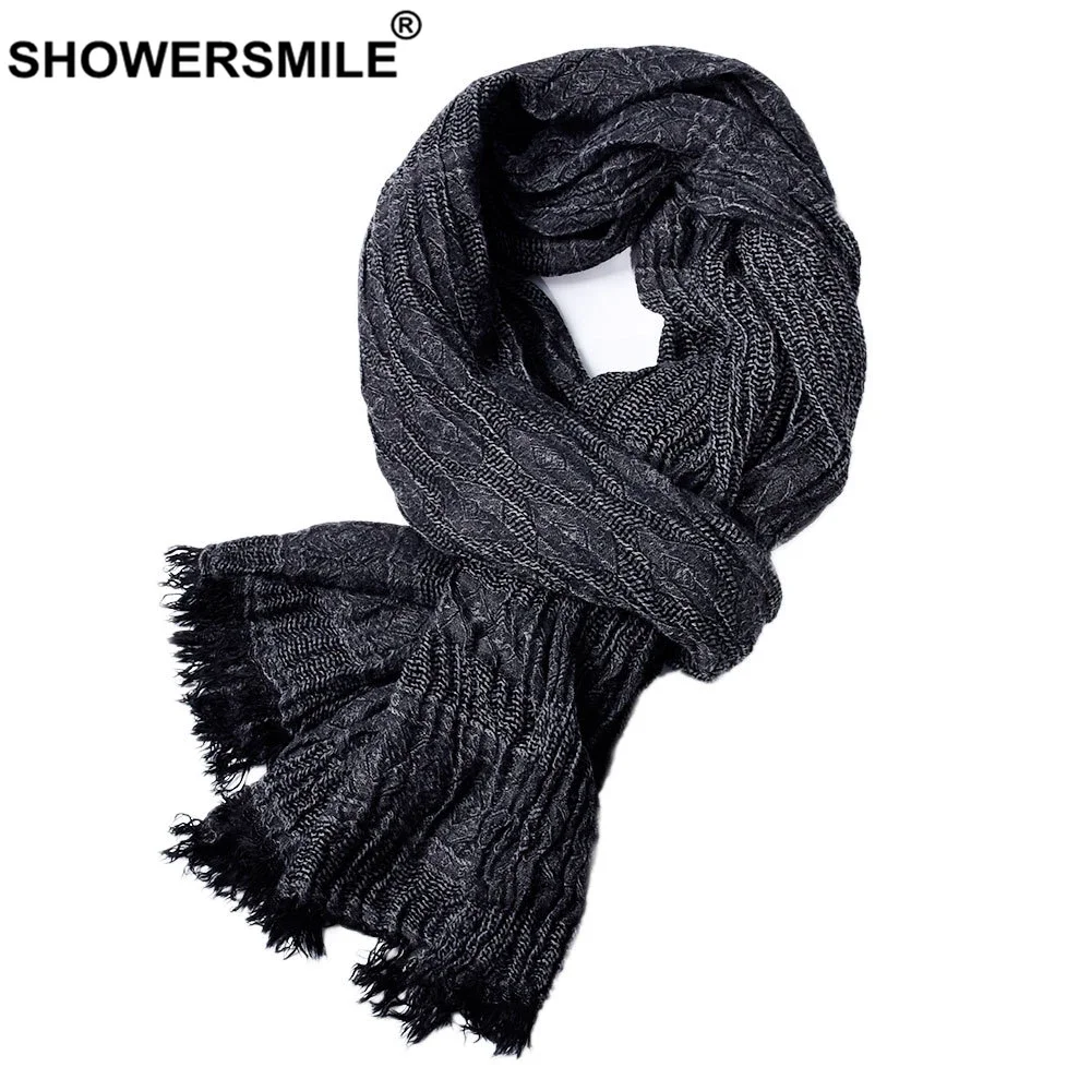 Men Scarves Autumn Winter Accessories Warm Long Casual