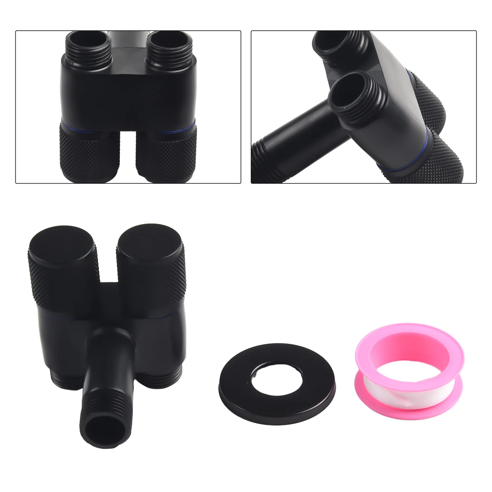 G1/2 1 In Two Out Double Control Washing Machine Faucet kitchen faucet Toilet Triangle Valve Kitchen Sink Bathroom Basin Faucet Accessories