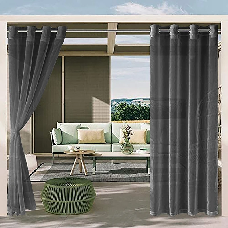 Visillos Tul Ollaos Exterior Impermeable Cortinas De Exterior Con Ojales  Resistentes Al Agua Protección Uv Cortinas Largas Semitransparentes  Antimosquitos Para Jardín Patio Balcón Cortinas Para Dormitorio Ventana -  Cortina - AliExpress