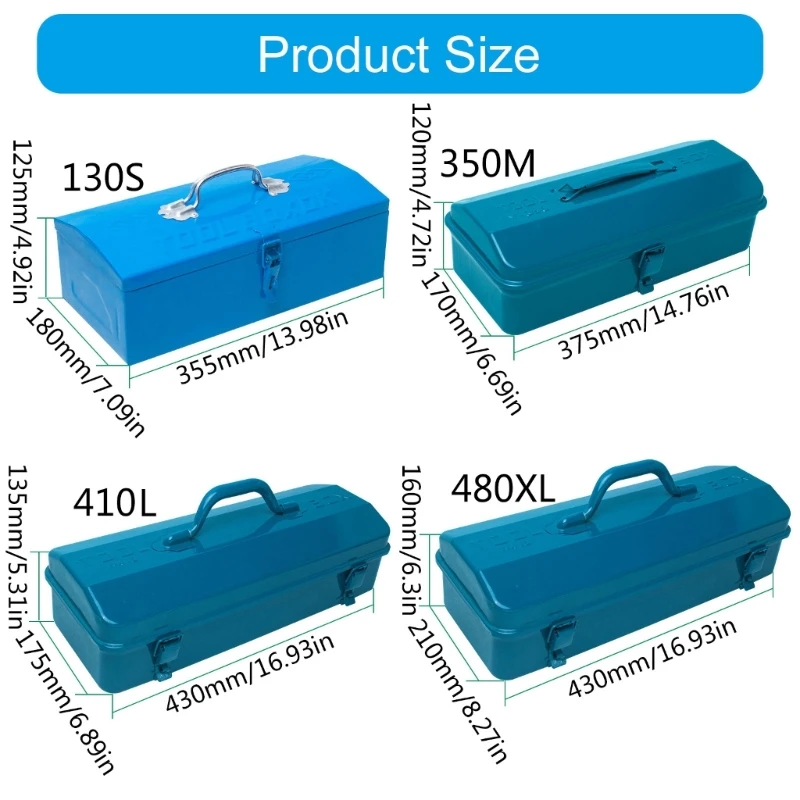 X37E Tool Box Lockable Organizer Storage Toolbox for Workshop Garage Household Large Capacity Dustproof Container Case 6