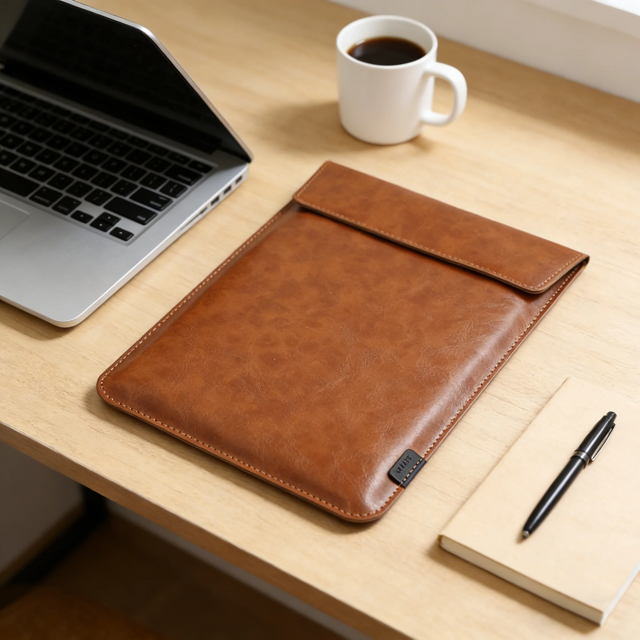Sleek PU Leather Laptop Sleeve - Super Slim Envelope Design, 13-16 Inch