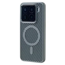 Magnetic Alloy Lens Wireless Charging Phone Case with Honeycomb Mesh Cooling Design - Redmi K80PRO 5G (Gray)