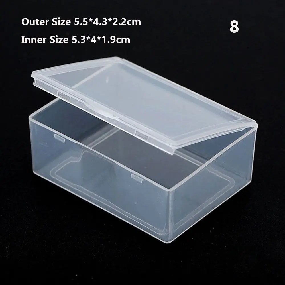 Compact Clear Plastic Jewelry Storage Box - Small Rectangle Organizer for Earrings, Rings, Beads