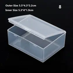 Compact Clear Plastic Jewelry Storage Box - Small Rectangle Organizer for Earrings, Rings, Beads (8)