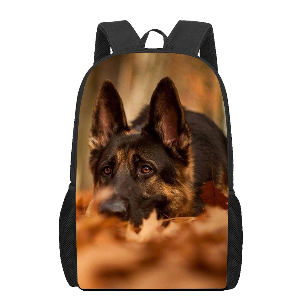 German Shepherd Dog 3D Pattern School Bag for Children Girls Boys Casual Book Bags Kids Backpack Boys Girls Schoolbags Bagpack