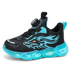 Children's Casual Platform Sneakers - Comfortable and Stylish Sports Shoes for Boys (Black blue)