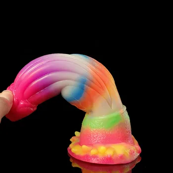 YOCY SM Luminous Dragon Realistic Dildo With Suction Cup Silicone Anal Dildos Soft Flexible Adult Sex Toy For Female G-Spots 4