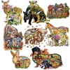 Irregular Creative Patterns Wooden Puzzle Toy，Wood Jigsaw Puzzles for Adults ，Color Sorting Game Brain Teaser Secret Puzzle Gift 1