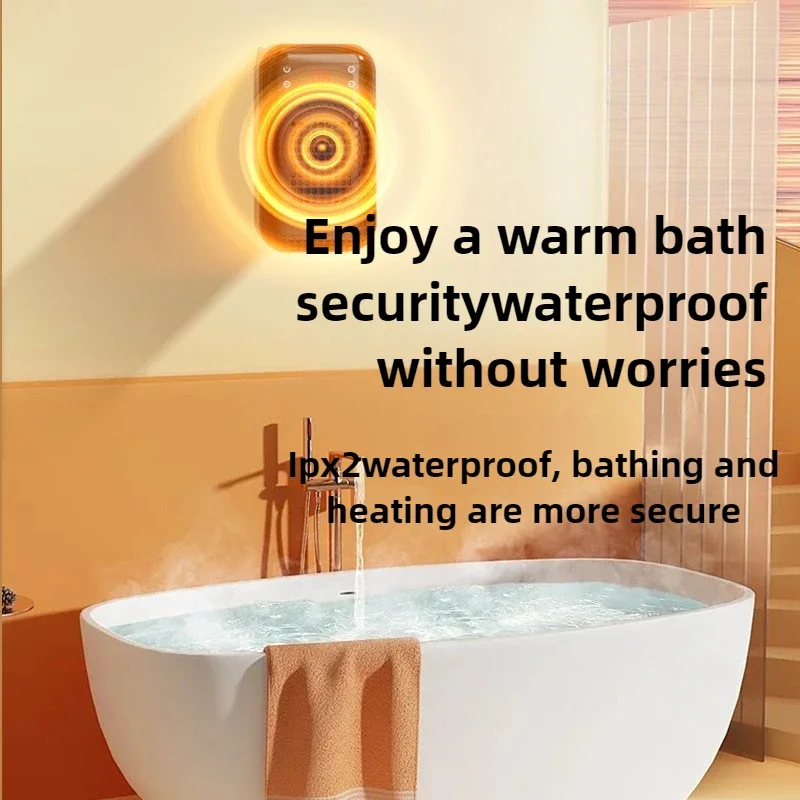 سخان حائط منزلي موفر للطاقة مكتب شمسي صغير سخان كهربائي صغير محمول تسخين سيراميك حمام بجهاز تحكم عن بعد