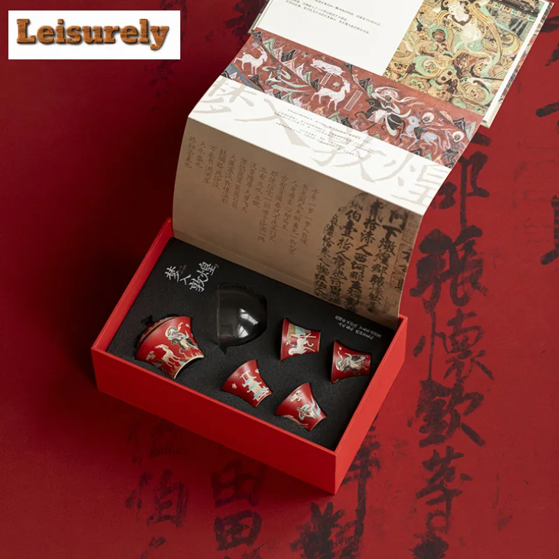 Dream Of Dunhuang Tea Set Complete Set Traditional Tea Ceremony Set Tea Maker Teapot And Tea Cup Set Tableware Accessories Gift