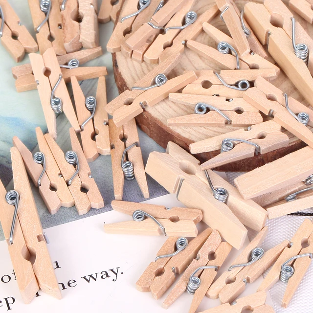 Wood Clips, 100pcs Wood Clothespins Wood Clip Pegs Clothespin Decoration  Clothe Photo Paper Peg Clothespin Craft Clips Laundry - AliExpress