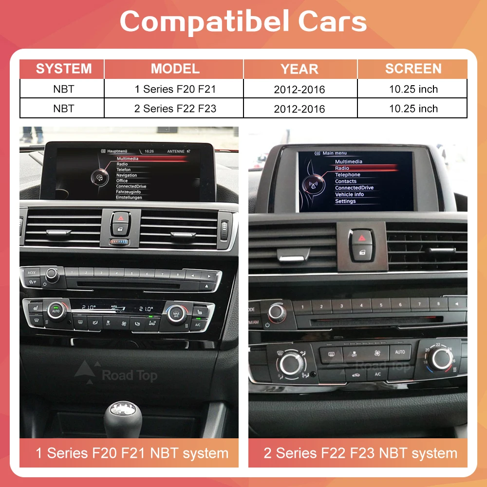 1920*720 Wireless Apple Carplay Android Auto Multimedia Display Screen For BMW 1 2 Series F20 F21 F22 F23 F45 F46 2012-2016 NBT