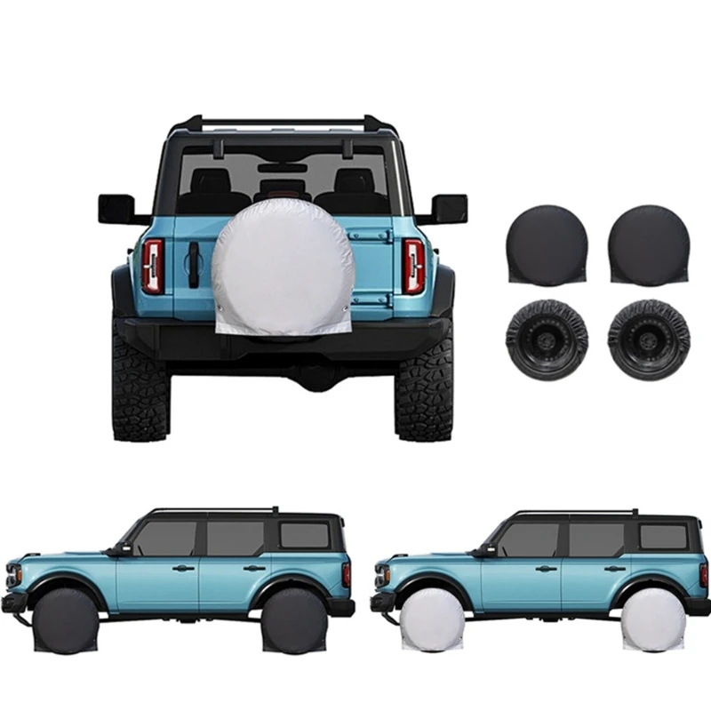 H3CE Auto Wheel Cover Heavy Duty Tire Bag Car Tire Protector Oxford Fabric with Handle with 65cm Diameter for Vehicles & SUVs