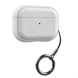 Luxurious Soft TPU Leather Protective AirPods Case with Lanyard - AirPods 1 2 (2 - White)