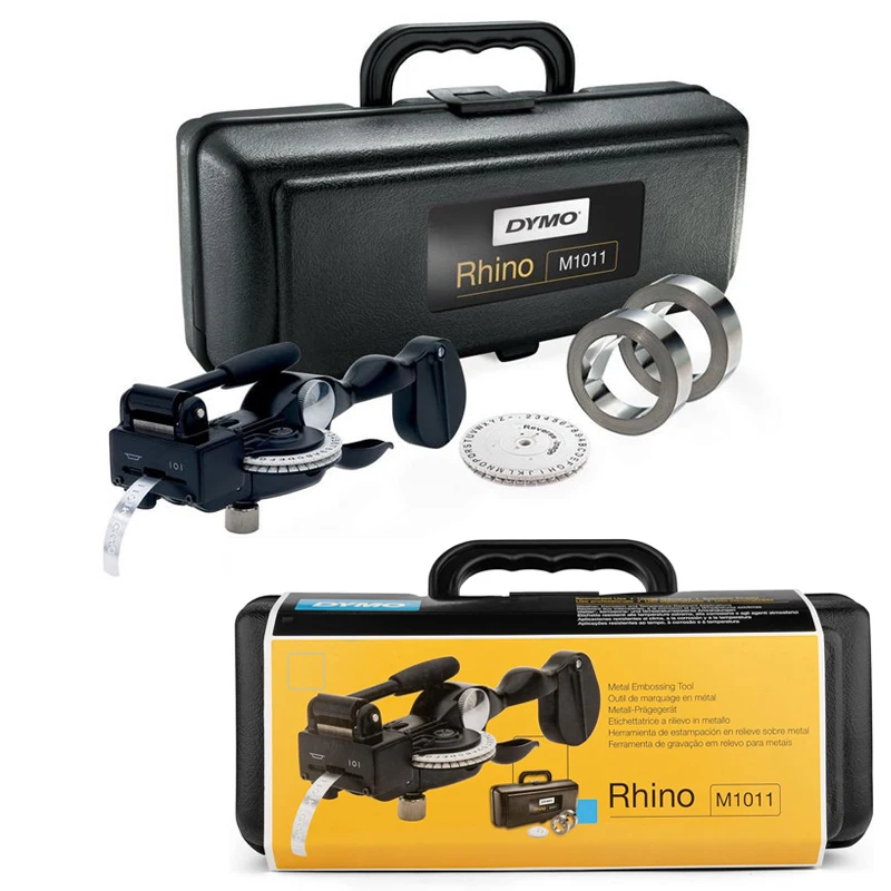 DYMO Rhino 라벨러, DYMO M1011 금속 테이프 작성기 라벨 메이커, 엠보싱 시스템 키트, Dymo 3D 35800, 31000, 32500 용 알루미늄