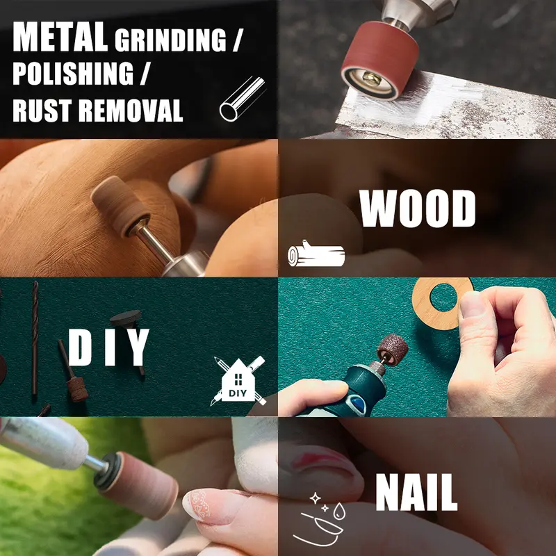 CMCP Sanding Drum Set Grit #80 #100 #120 Dremel With Sanding Mandrels Sanding Bands For Dremel Rotary Tools Abrasive Tools - Image 6