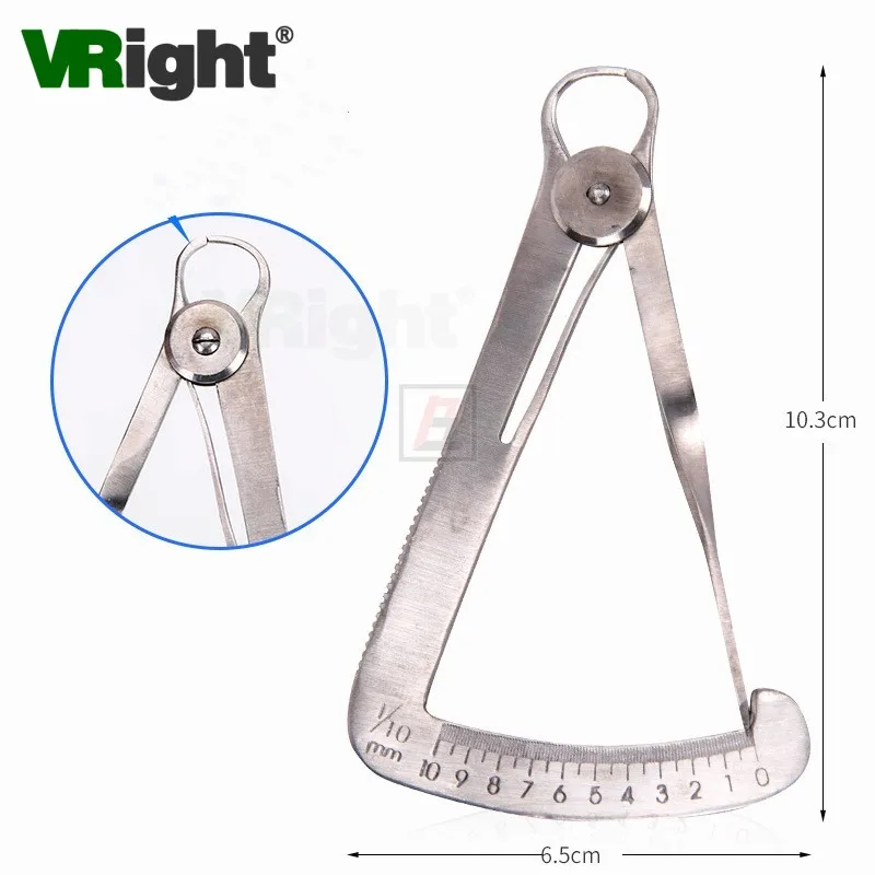 

Dental Caliper Dental Gauge Caliper for Metal Wax Dental Lab Stainless Steel Dentist Metal Wax Thickness Measurement Ruler Tool