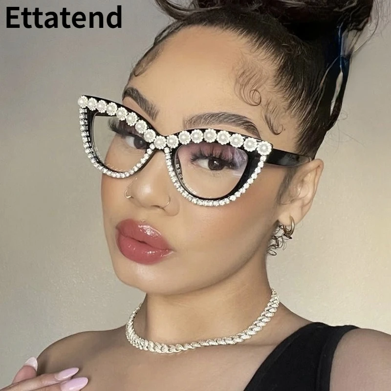 

2022 Vintage Cat Eye Sunglasses Women Retro Luxury Brand Designer Sun Glasses Diamond Eyewear Fashion Eyeglasses Frames Oculos