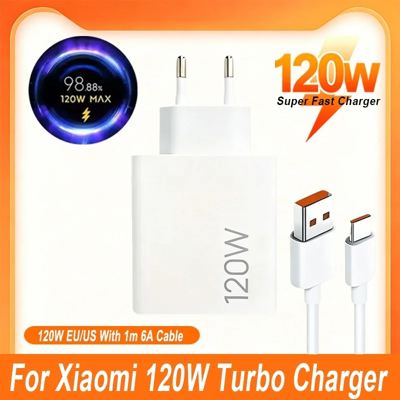 120W Original Xiaomi Hypercharge Fast Charging Travel Adapter
