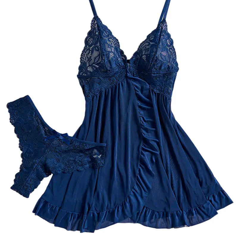 Ensemble de robe string semi-transparent pour femmes, dentelle de tulle, bretelles exquises, sous-vêtements à col en V, lingerie féminine, chemise de nuit Scottsdale 1 Ensemble de robe string semi-transparent pour femmes, dentelle de tulle, bretelles exquises, sous-vêtements à col en V, lingerie féminine, chemise de nuit Scottsdale 1