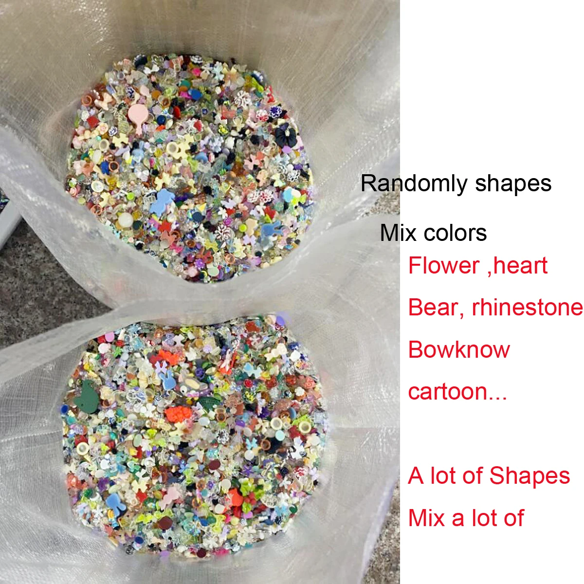 500-600pcs Bow Flower Nail Art Resin Decorations Mix Shapes Nail Charms Press on Manicure Supplies Jewelry Kawaii Accessories *& 5