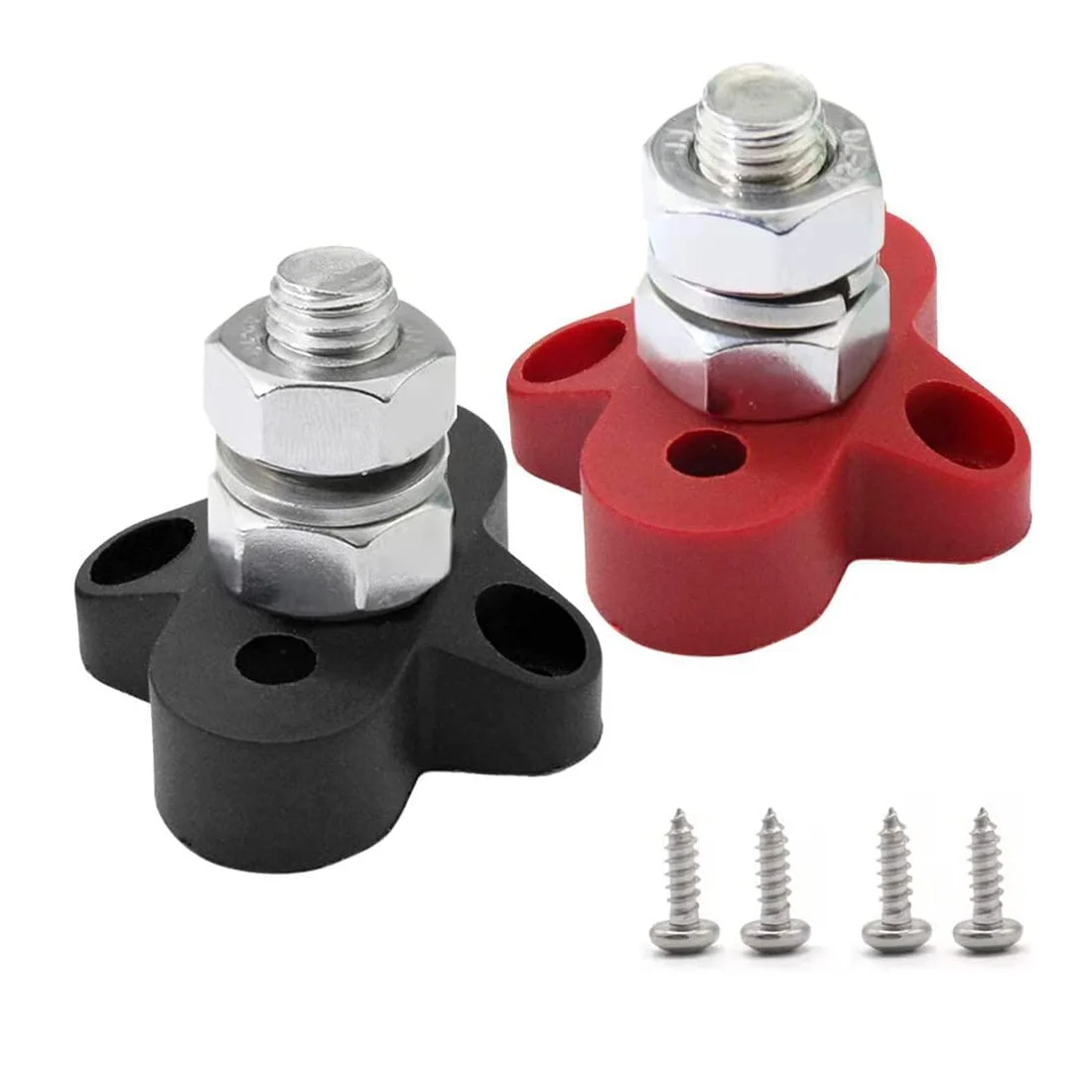 2Pcs Dc 48V 150A Busbar M10 Morsettiera Borchie Terminale Di Distribuzione Dell'Alimentazione Della Batteria Stud Bus Bar Connector Per Rv Boat