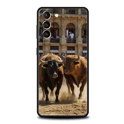 Spain Bull Flag Soft TPU Black Phone Case - Samsung S21 Plus (A1)
