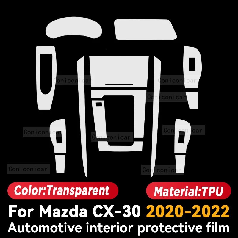 For Mazda CX  Car Interior Center console Transparent TPU  Protective film Anti scratch film navigation Accessories
