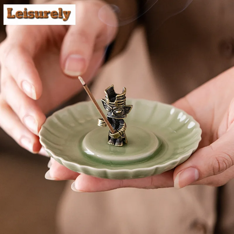 Antique Frog Three Star Mound Incense Holder Mist Smoking Steamers Incense Burners Consecrate Censer Chinese Tea Set Ornaments