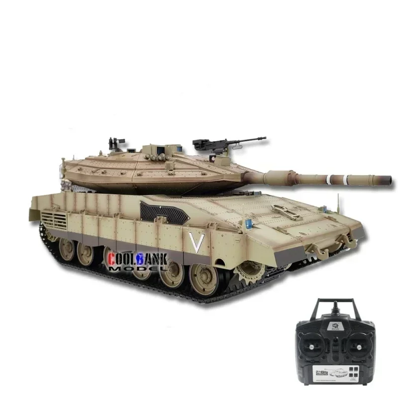Henglong 3958 이스라엘 Merkava Mk Iv 메인 배틀 모델 탱크 리모컨, 1/16 금속 트랙 오프로드 RC카, 어린이 장난감, 2024 신제품