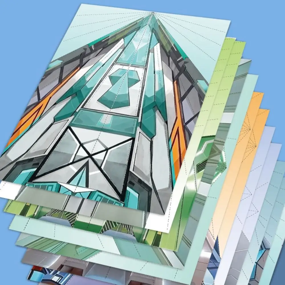 Paper Handmade Airplane Origami Montessori Art Learning Airplane Origami Set Cartoon 3D Versatile Paper Aircraft Toy