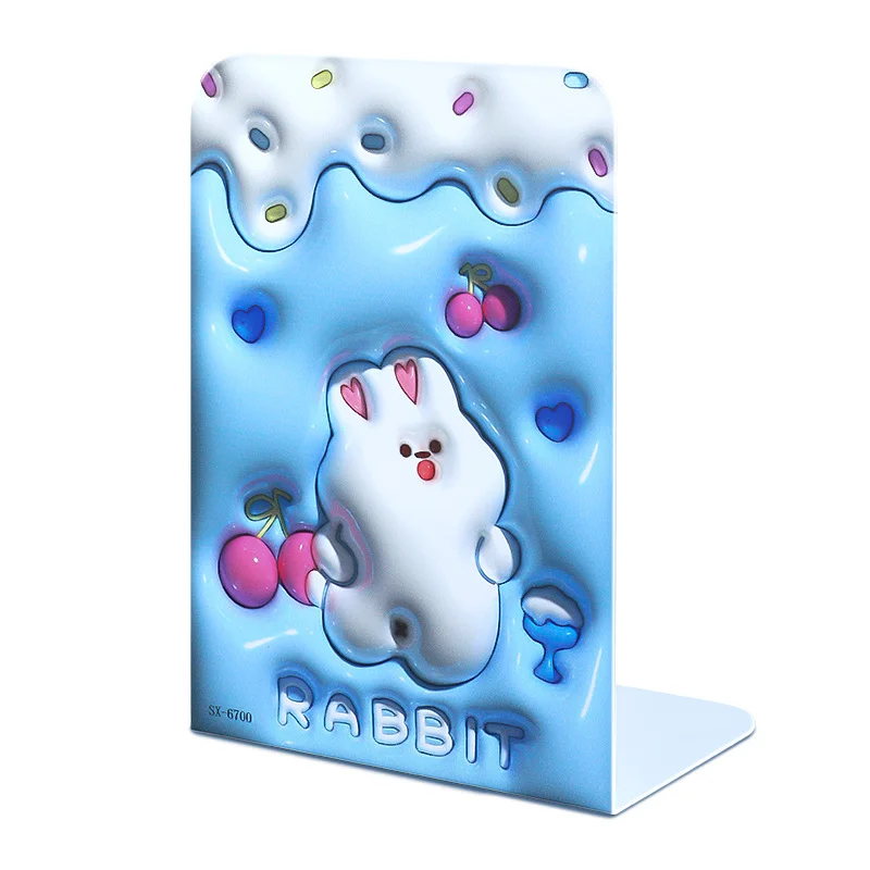 2pcs Metal Bookends Cute Creative Cartoon Bookshelf Creative Pupil Desktop with Simple Bookends, Desk Organizer Book Stopper