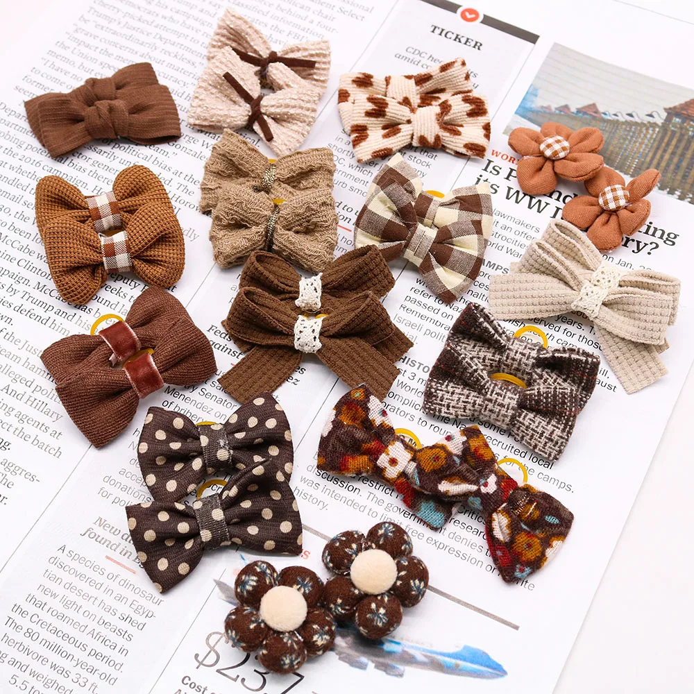10PCS Dog Hair Bows Rubber Bands Pet Small Dog Cat Bowknot Cute Dogs Bows For Dogs Grooming Pet Accessories For Small Dogs 6