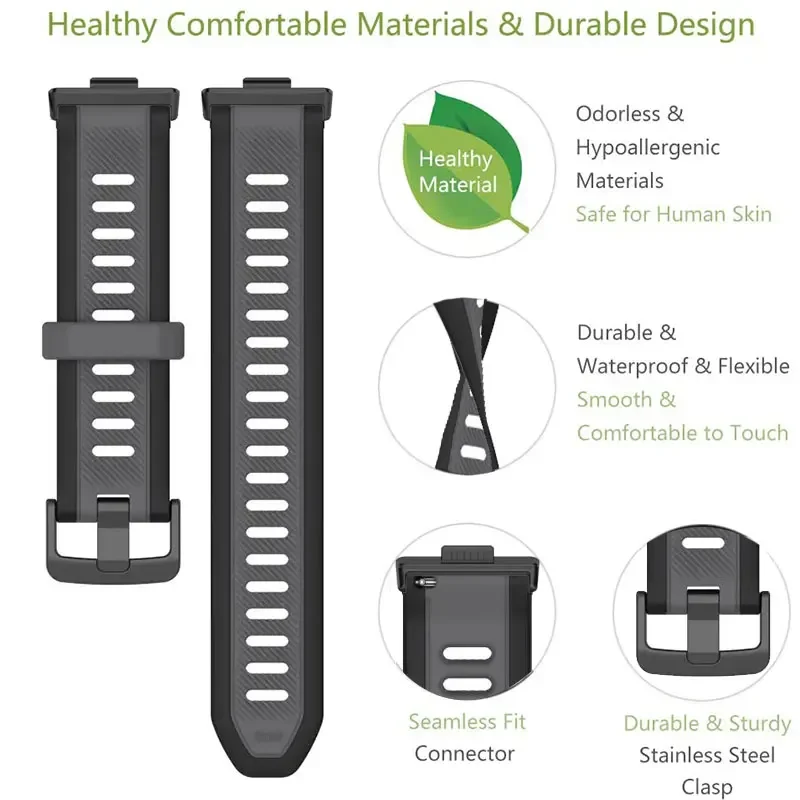Two-Tone Silicone Sports Strap - Comfortable Wristband for Smartwatches