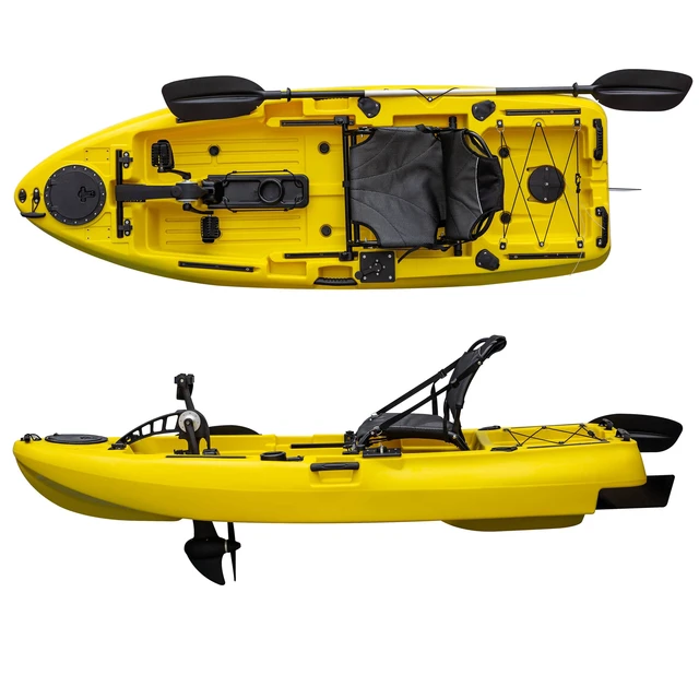 8FT Motorized Pedal Drive Kayak HDPE Fishing Boat Single Seat