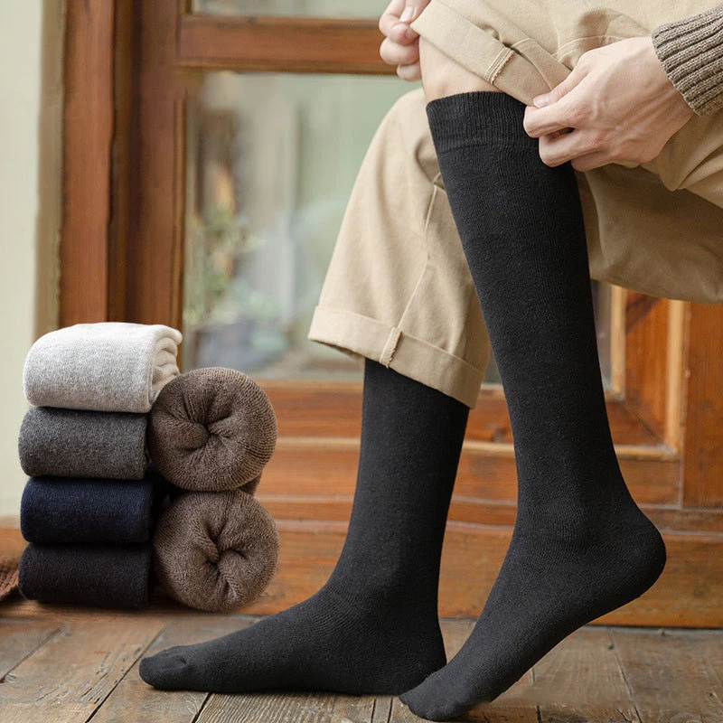 Calcetines gruesos de algodón para Hombre, medias cálidas hasta la rodilla, de pierna de invierno, Harajuku| | - AliExpress