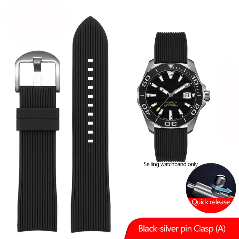 thumbnail image 1 of Correa de reloj de goma con extremo curvo de 20 mm y 22 mm para Casio EFR-303, Mido, Omega, Longines, Tissot, Seiko, Heuer, correa verde y naranja, 1 of 5