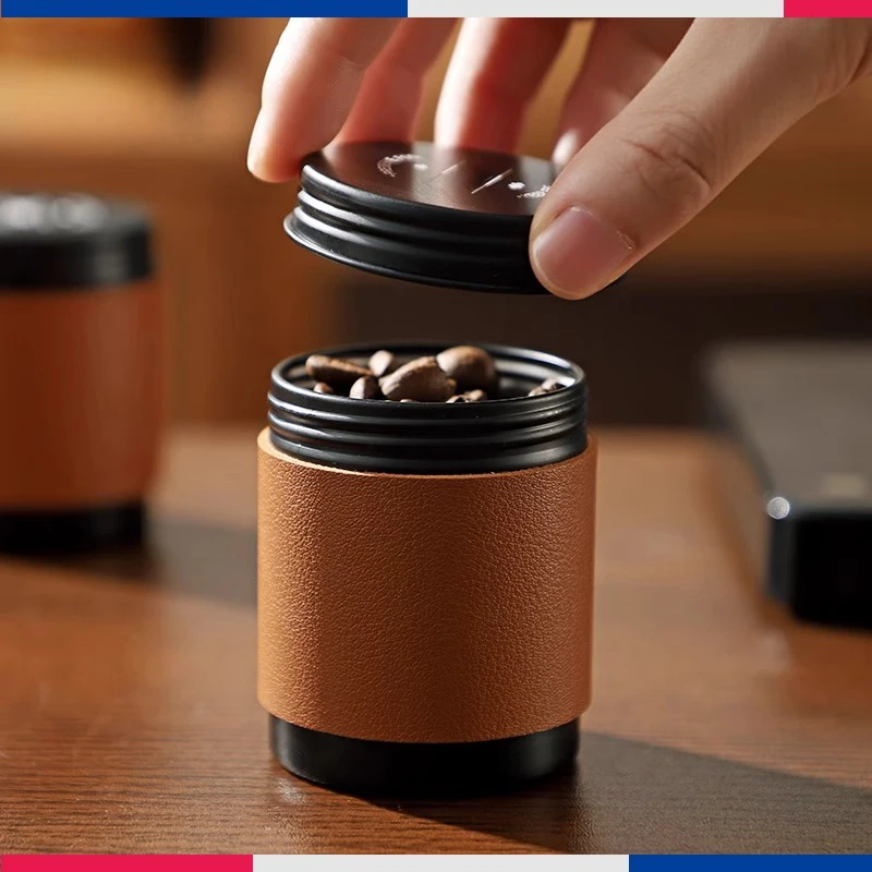 Storage jar Portable Aluminum Coffee Bean Storage Jar Threaded Seal Moisture Proof Compact Multi Functional Freshness Preservation