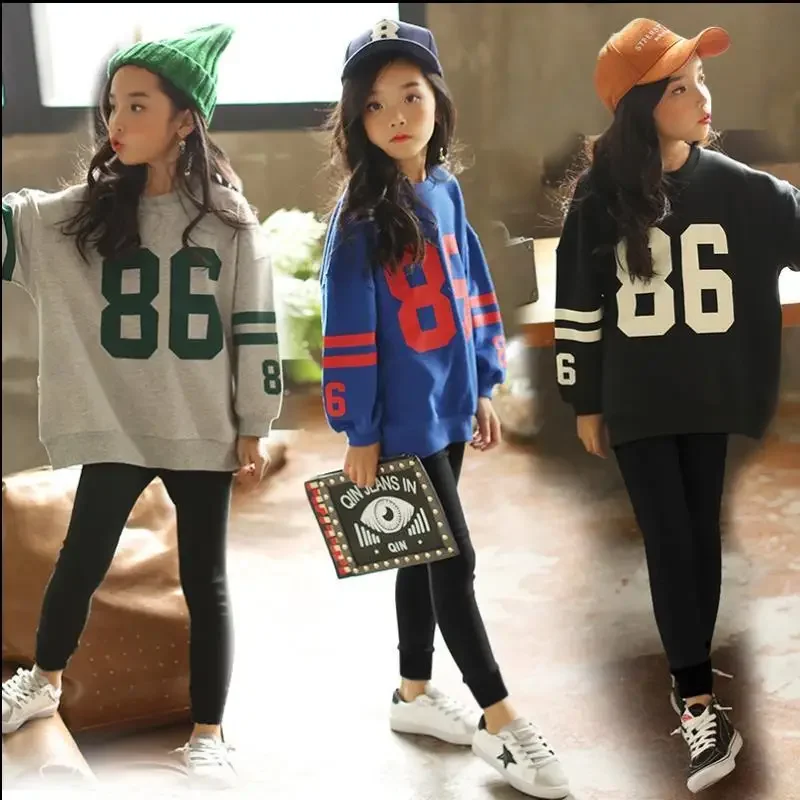 

Spring Girls' Cotton Long Sleeve T-shirt Korean Style Children Bottoming Shirt Autumn Pullover Top Loose Fashion Sweatershirts
