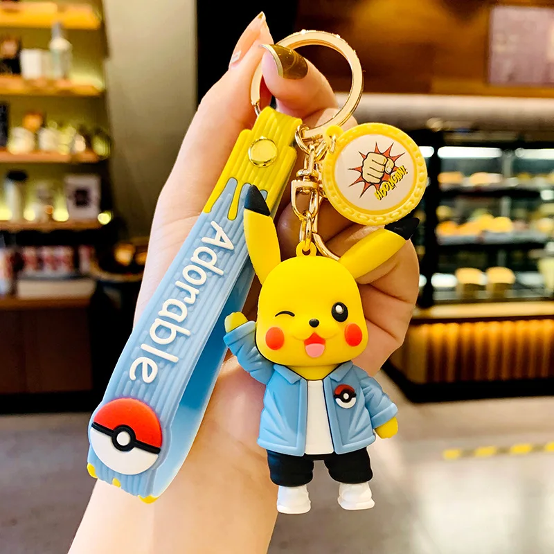 Pokemon Keychain  Key Holder Bag Pendant Jewelry Chain •