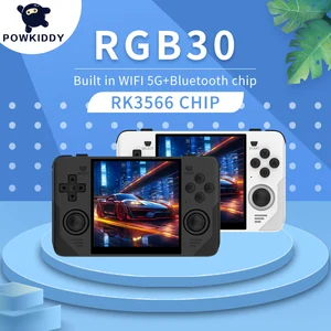 Ретро Карманная игровая консоль POWKIDDY RGB30 720*720 4 дюйма Ips экран Встроенный Wi-Fi RK3566 портативная игровая консоль с открытым исходным кодом детские подарки