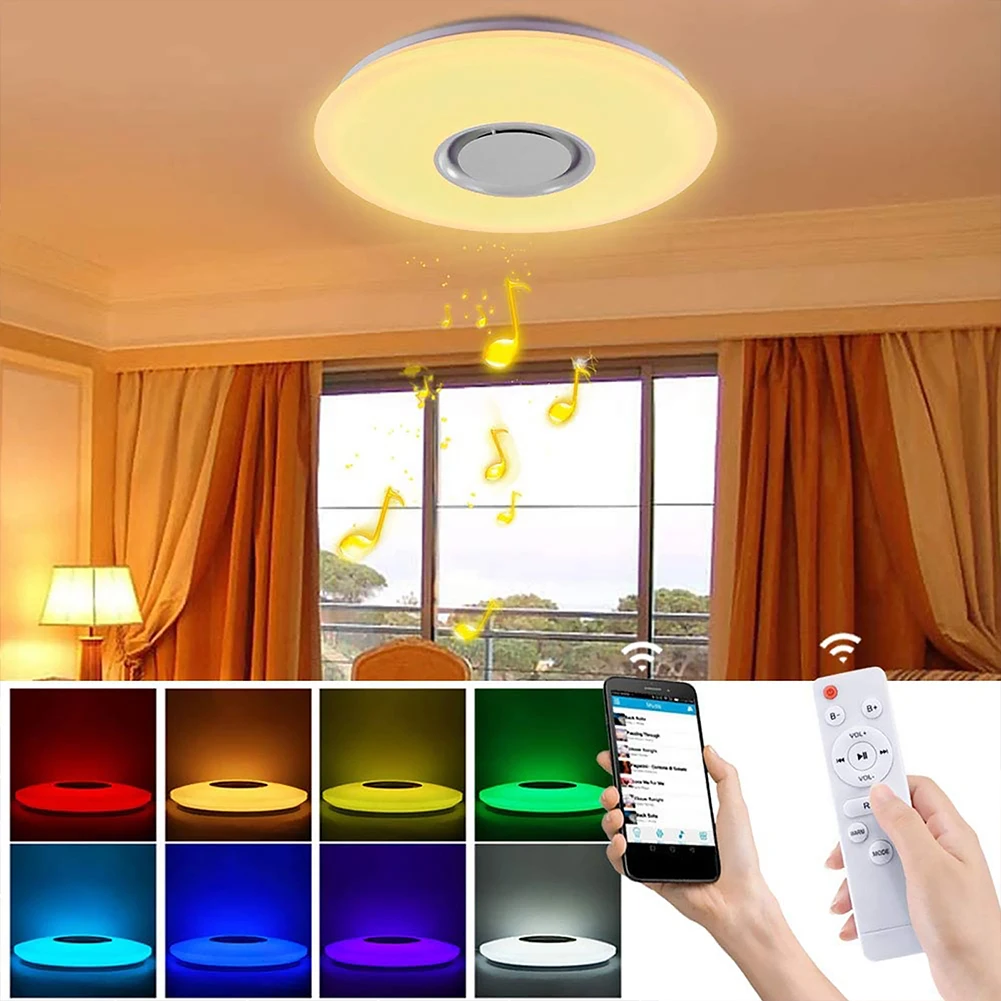 Smart RGB LED Ceiling Light with Bluetooth Speaker